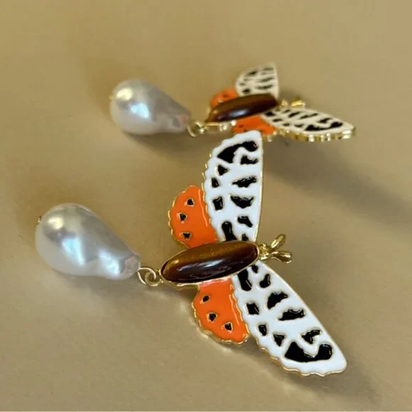 Butterfly Drop Earrings N1652 - Picture 3 of 4